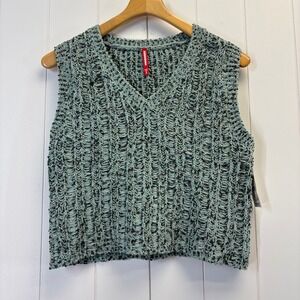 Unionbay Women Boho Poetic Crochet Knit Sweater Vest Size S Cottage Festival